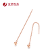 Jinchao Jewelry 2021 new net red same style ear line 18K rose gold ear line female rose gold earring female trendy ins round bead style rose gold hanging small light bead style ear line Jinchao Jewelry 2021 new net red same style ear line 18K rose gold ear line female rose gold earring female trendy ins round bead style rose gold hanging small light bead style ear line