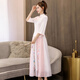 Xinying Retro Republic of China style women's clothing improved Hanfu women's ancient costume Chinese style student Tang suit suit women's cheongsam embroidery pink off-white blouse + pink skirt S Xinying Retro Republic of China style women's clothing improved Hanfu women's ancient costume Chinese style student Tang suit suit women's cheongsam embroidery pink off-white blouse + pink skirt S