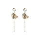 AJIDOU Aji bean ginkgo leaf pearl tassel earrings female simple cold wind fashion all-match earrings earrings Qixi Valentine's Day gift for girlfriend wife AJIDOU Aji bean ginkgo leaf pearl tassel earrings female simple cold wind fashion all-match earrings earrings Qixi Valentine's Day gift for girlfriend wife