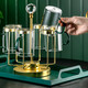 Yiyaju Light Luxury Glass Water Cup Set with Handle Teacup Cup Set European-style Household Cup Family Living Room 6 Lake Green Handle Cups + Diamond Cup Holder + Iron Tray + 1.5L Yaming Pot Yiyaju Light Luxury Glass Water Cup Set with Handle Teacup Cup Set European-style Household Cup Family Living Room 6 Lake Green Handle Cups + Diamond Cup Holder + Iron Tray + 1.5L Yaming Pot