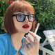 Changyin net red same paragraph square small frame sunglasses Harajuku retro ocean film color glasses fashion personality photo decoration glasses lcy black frame blue film Changyin net red same paragraph square small frame sunglasses Harajuku retro ocean film color glasses fashion personality photo decoration glasses lcy black frame blue film