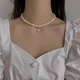 QIMEILA Jewelry Accessories Freshwater Pearl Round String Necklace Women Japanese and Korean Ladies Necklace Simple Fashion Creative Clavicle Chain Birthday Gift QIMEILA Jewelry Accessories Freshwater Pearl Round String Necklace Women Japanese and Korean Ladies Necklace Simple Fashion Creative Clavicle Chain Birthday Gift
