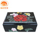 Nine-color jiucai jewelry box Pingyao push light lacquerware Hand-made collections for women’s day gifts Push light lacquer jewellery box Shanxi specialty products in full bloom with black background Nine-color jiucai jewelry box Pingyao push light lacquerware Hand-made collections for women’s day gifts Push light lacquer jewellery box Shanxi specialty products in full bloom with black background