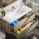 KUKA bathroom cabinet solid wood washbasin combination modern minimalist cabinet mirror cabinet bathroom bathroom washbasin washbasin cabinet combination set G-06217080BS KUKA bathroom cabinet solid wood washbasin combination modern minimalist cabinet mirror cabinet bathroom bathroom washbasin washbasin cabinet combination set G-06217080BS