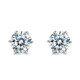 Xie Le White 18K Gold Inlaid 50-point Moissanite Diamond Earrings Classic Six-Claw Moissanite Earrings 18K Gold Earrings D Color/VVS1/3EX Hearts & Arrows Xie Le White 18K Gold Inlaid 50-point Moissanite Diamond Earrings Classic Six-Claw Moissanite Earrings 18K Gold Earrings D Color/VVS1/3EX Hearts & Arrows