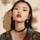 AJIDOU Aji bean ginkgo leaf pearl tassel earrings female simple cold wind fashion all-match earrings earrings Qixi Valentine's Day gift for girlfriend wife AJIDOU Aji bean ginkgo leaf pearl tassel earrings female simple cold wind fashion all-match earrings earrings Qixi Valentine's Day gift for girlfriend wife