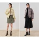 White goose down jacket of primary cotton and micro wool blend, light yellow down jacket, wool goose down double warm apricot white S White goose down jacket of primary cotton and micro wool blend, light yellow down jacket, wool goose down double warm apricot white S