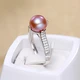 Demi jewelry 8-9mm white steamed bun round freshwater pearl ring S925 silver birthday gift for girlfriend Demi jewelry 8-9mm white steamed bun round freshwater pearl ring S925 silver birthday gift for girlfriend