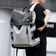 Vatican's shoulder bag Korean wave of brand men's recreational sports travel backpack computer bags high school students schoolbag men and women ins trend leather zipper charging models in black and white Vatican's shoulder bag Korean wave of brand men's recreational sports travel backpack computer bags high school students schoolbag men and women ins trend leather zipper charging models in black and white