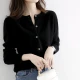 Chushen spring and autumn knitted sweater women's sweater coat bottoming shirt long-sleeved cardigan autumn and winter top SW17ZS956 black Chushen spring and autumn knitted sweater women's sweater coat bottoming shirt long-sleeved cardigan autumn and winter top SW17ZS956 black