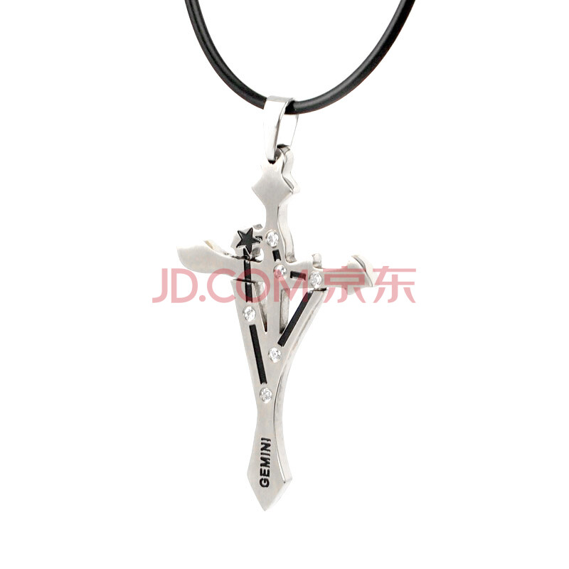 泰腾尼钛金首饰 十二星座 十字架项链男士吊坠