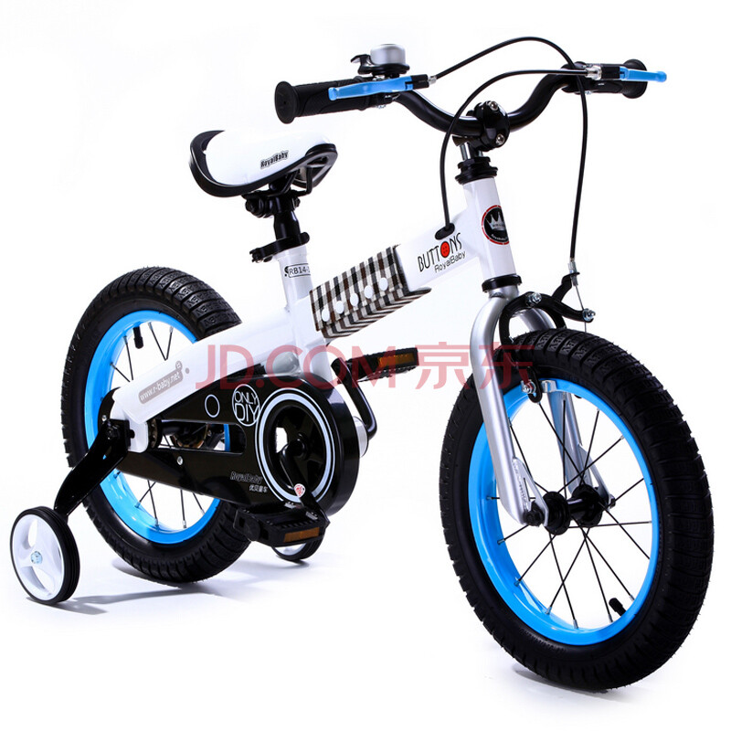 优贝扣子车 亲子DIY童车 儿童自行车 蓝色 12寸