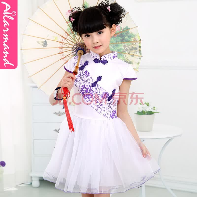 <em>夏季女童连衣裙</em>儿童民族风<em>公主</em>裙宝宝旗袍式礼