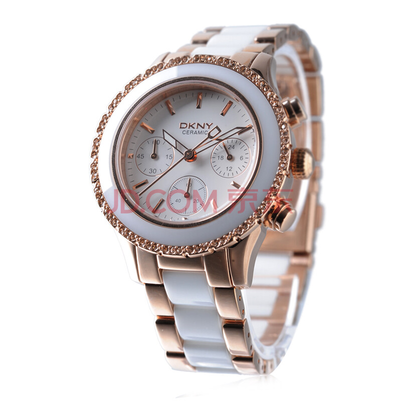 唐可娜儿<em>dkny</em><em>手表</em> 三眼陶瓷石英女表