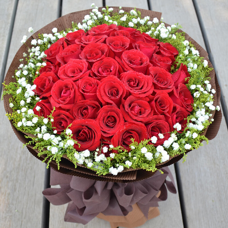 33朵红玫瑰鲜花杭州花店送花苏州青岛