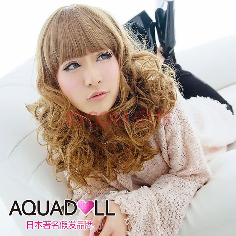 日本aquadoll正品假发 新款齐刘海中长卷发发卷丰富 蓬松可爱 wg024