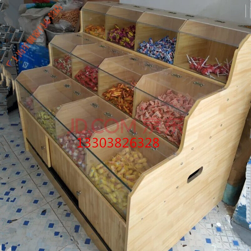 柜超市米柜米斗杂粮柜干果瓜子饼干零食散货展示柜玻璃糖果干货货架