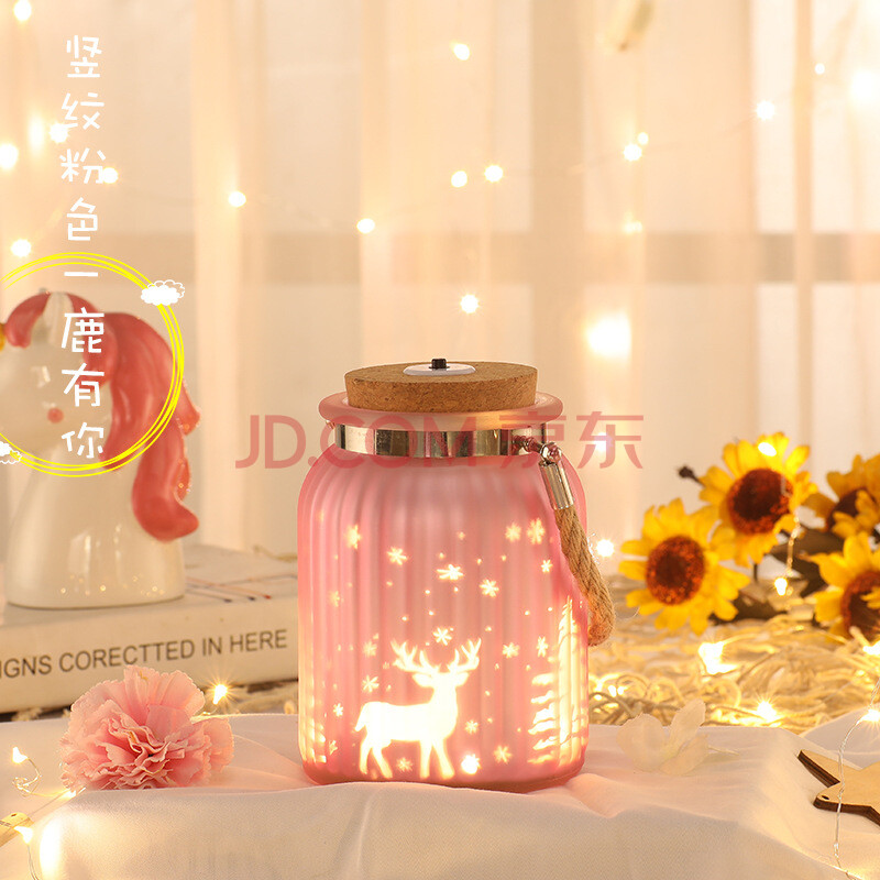 玻璃led发光许愿瓶生日礼物女生送女友女朋友男闺蜜同学老婆浪漫氛围