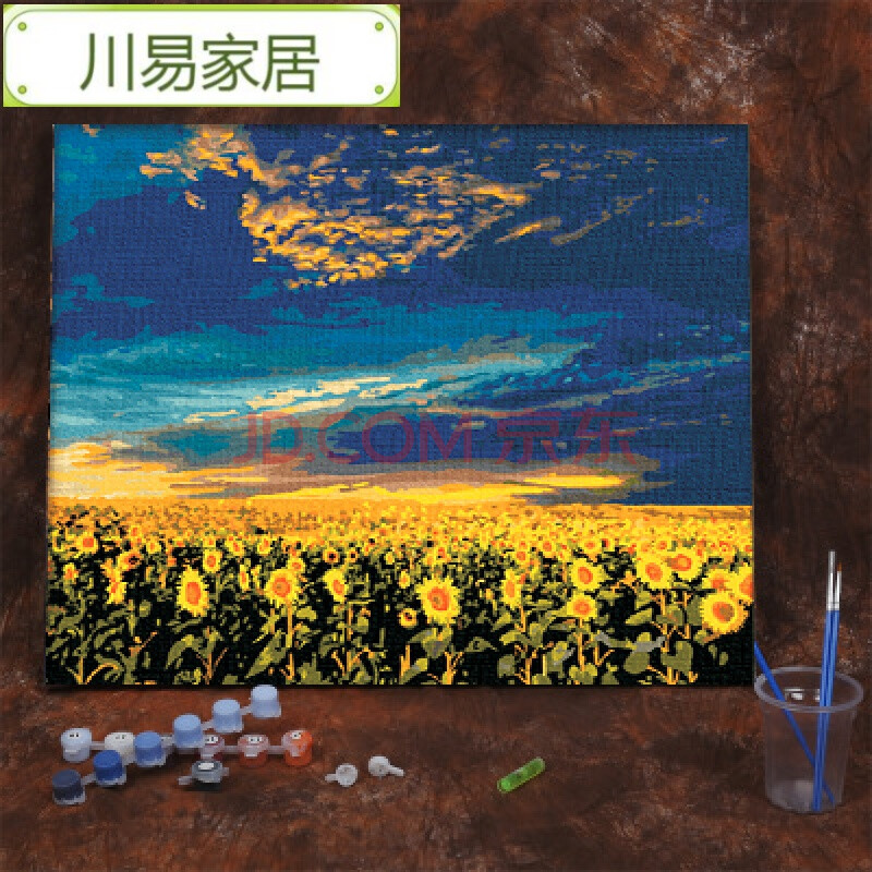 diy数字油画减压油彩画手绘填色装饰画油画框抽象客厅