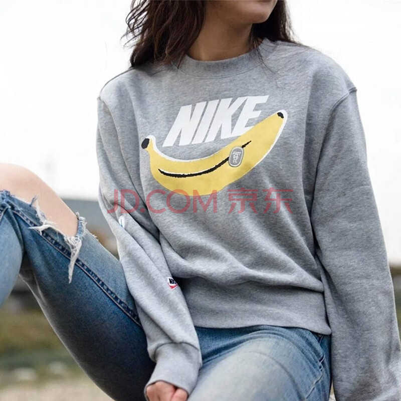 nike耐克女装卫衣 2020春夏新款跑步训练运动服休闲时尚大logo圆领