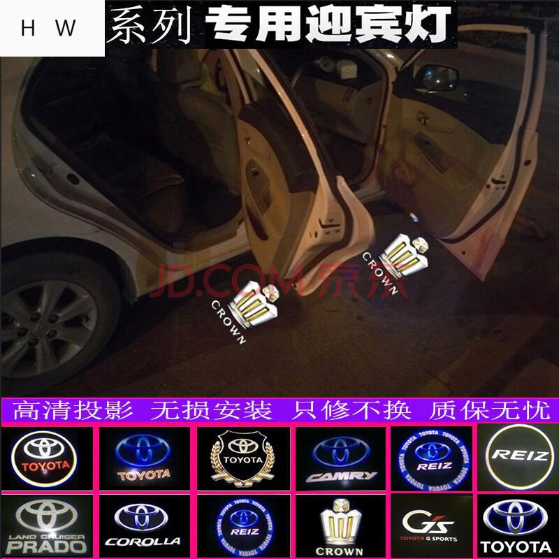 适用于丰田锐志迎宾灯普拉多卡罗拉皇冠凯美瑞汉兰达改装镭射投影车门