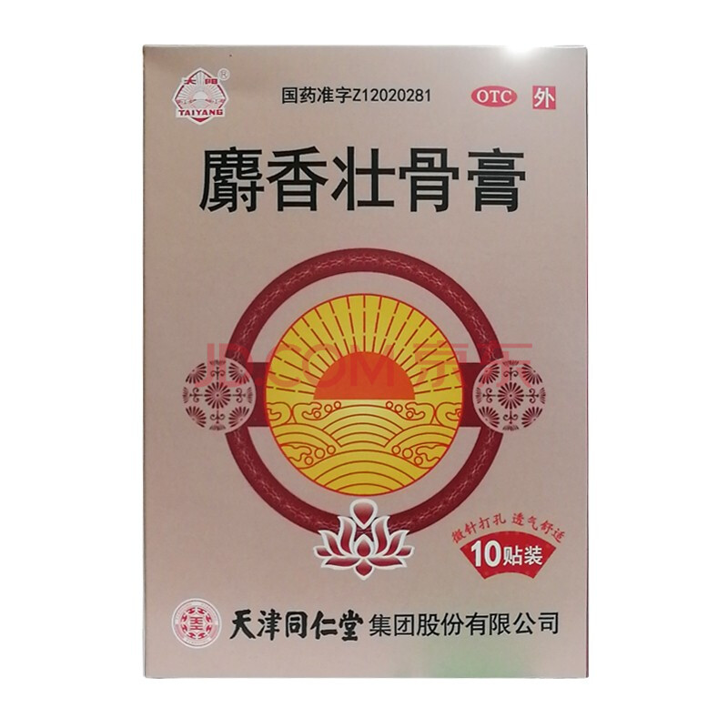 同仁堂 麝香壮骨膏 10贴 镇痛消炎 低至43元】5盒