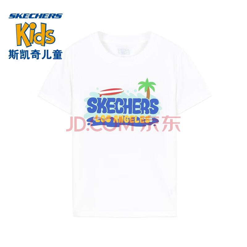 skechers斯凯奇童装 2020夏季新款男童圆领短袖 时尚舒适休闲t恤l220