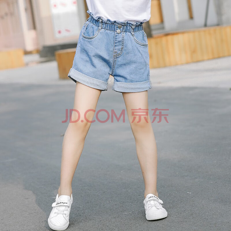 女童牛仔短裤夏季2020新款 中大童热裤牛仔裤夏装 女孩女宝宝中裤裤子