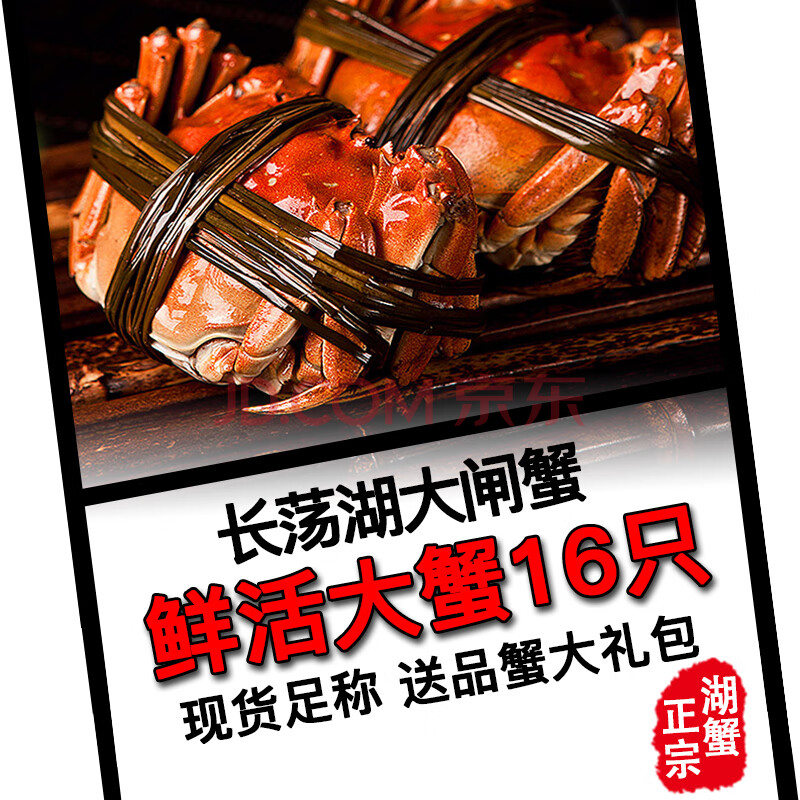 长荡湖大闸蟹鲜活特大螃蟹现货全公全母16只公母对半清水蟹海鲜水产