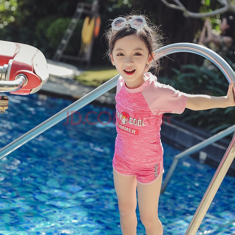 新款儿童泳衣女分体运动泳装女童宝宝中大童可爱游泳衣公主泡温泉女孩