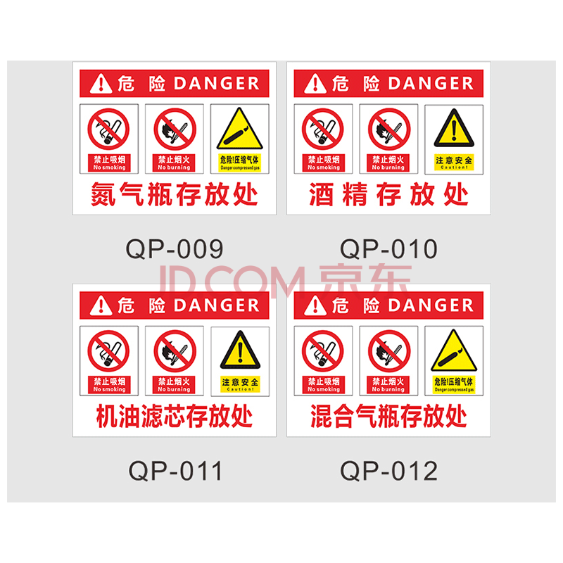 曦润 气瓶存放处安全警示牌氩气瓶空气瓶乙炔瓶警告提示牌标识牌 氮气