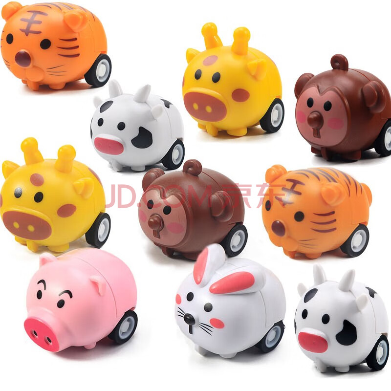 卡通回力玩具小动物创意迷你汽车塑料耐摔玩具车 迷你