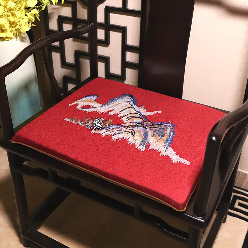 星臣良品中式坐垫椅子红木实木沙发垫椅垫圈椅茶椅太师椅茶桌茶台官帽