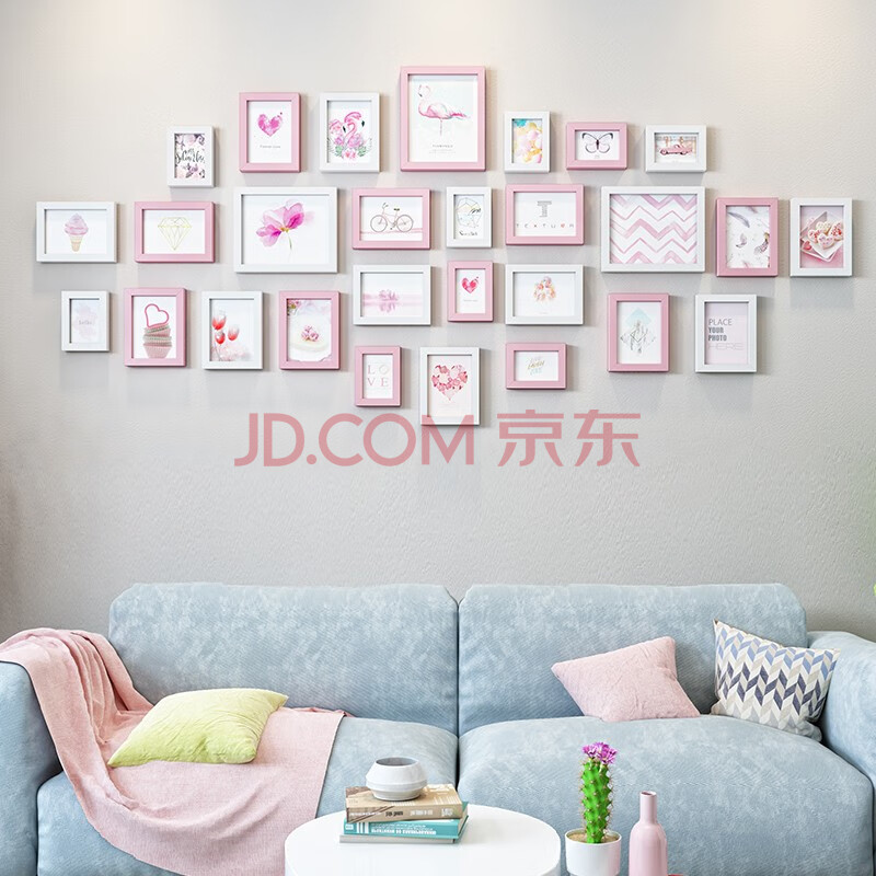 品美(pinmei) 超大客厅照片墙 相框墙欧式相框创意挂墙组合 心形相片