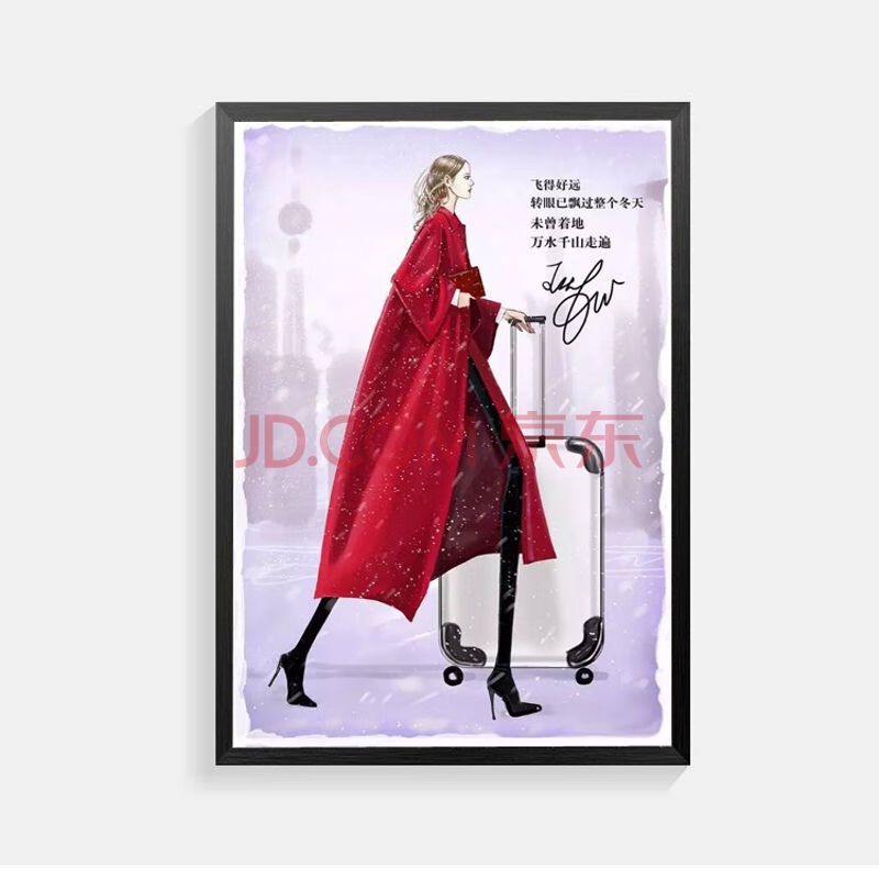 服装店装饰画海报壁画女装店橱窗挂画 商场橱窗女装车间壁画 服装工作