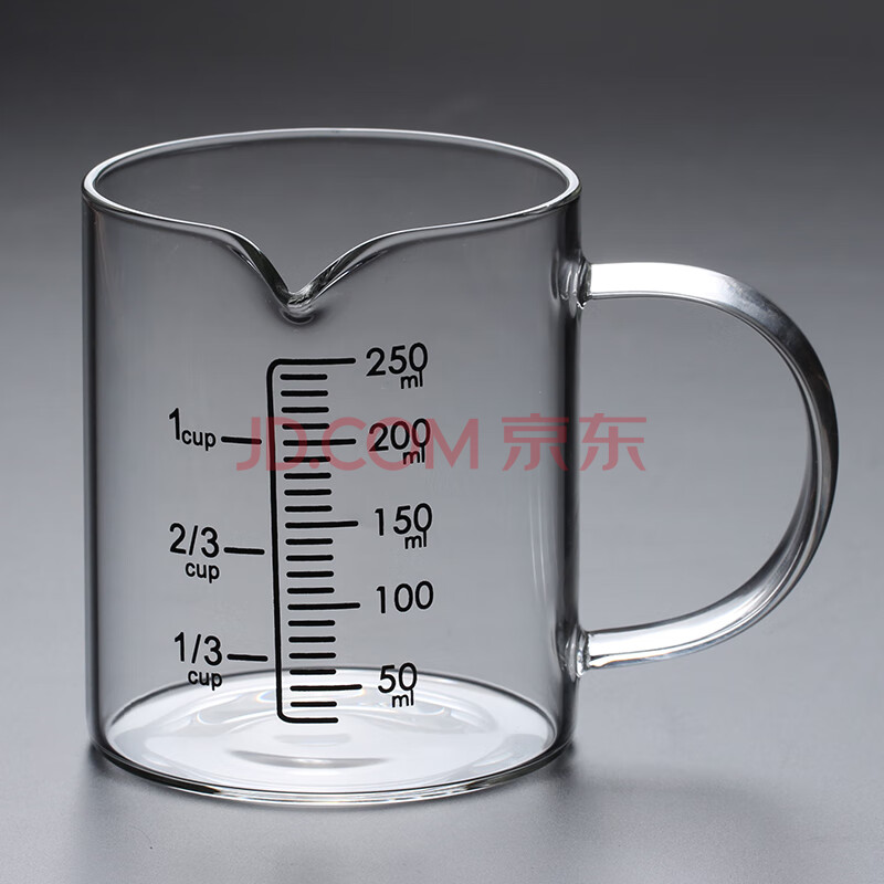带刻度量杯家用刻度玻璃杯水杯带刻度的牛奶杯子玻璃杯刻度杯量杯厨具