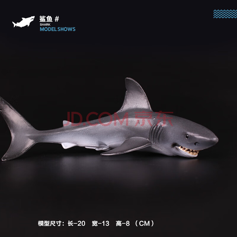 偶全恋 海洋动物玩具儿童实心仿真海底生物模型鲨鱼巨齿鲨大白鲨虎鲸