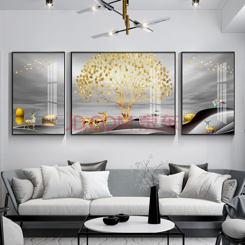汤迪客厅装饰画晶瓷画现代简约沙发背景墙壁画新中式轻奢过道走廊挂画