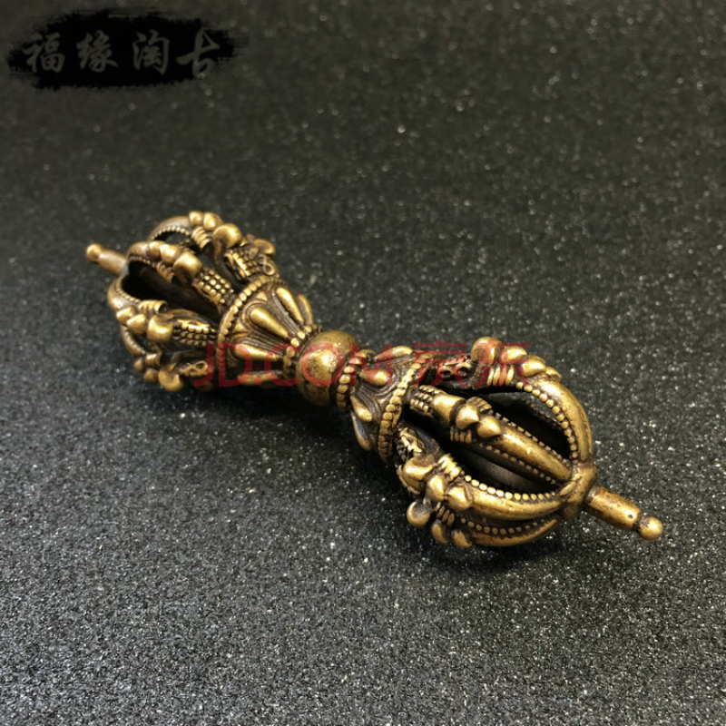 藏传佛教尼泊尔手工复古纯铜金刚杵金刚铃九股铃杵法器降魔杵小号