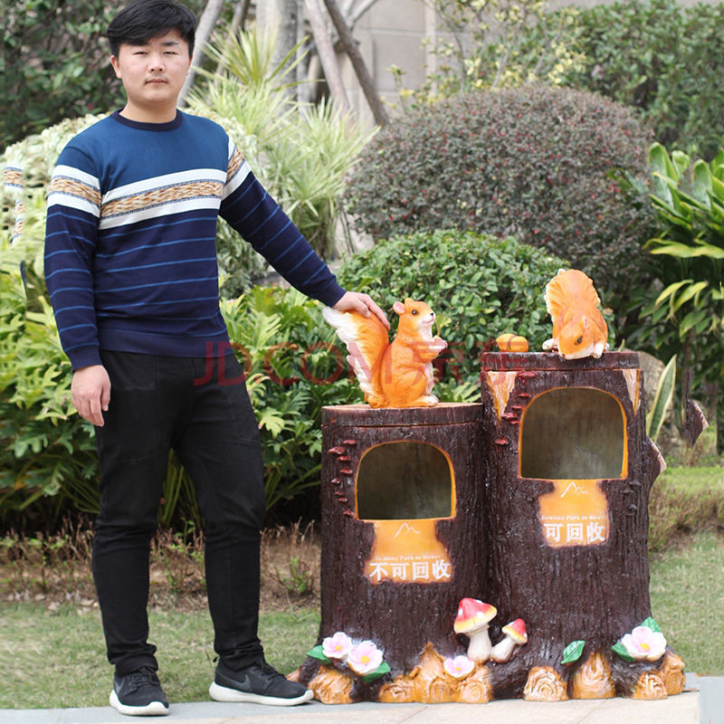 金福喜 创意蘑菇树桩分类垃圾桶雕塑户外景区幼儿园楼盘小区景观装饰