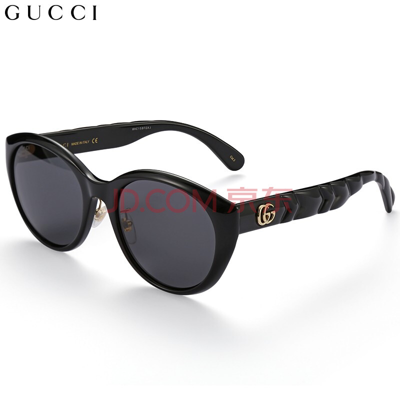 古驰(gucci)太阳镜女墨镜眼镜灰色镜片黑色镜框gg0814sk 001 56mm