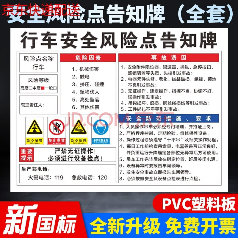 告知牌岗位明白卡仓库工厂消防安全标识牌警示牌标志牌j京功定做 行车