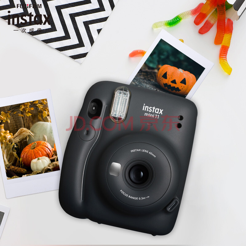 富士instax立拍立得 一次成像相机 mini11 暗夜灰