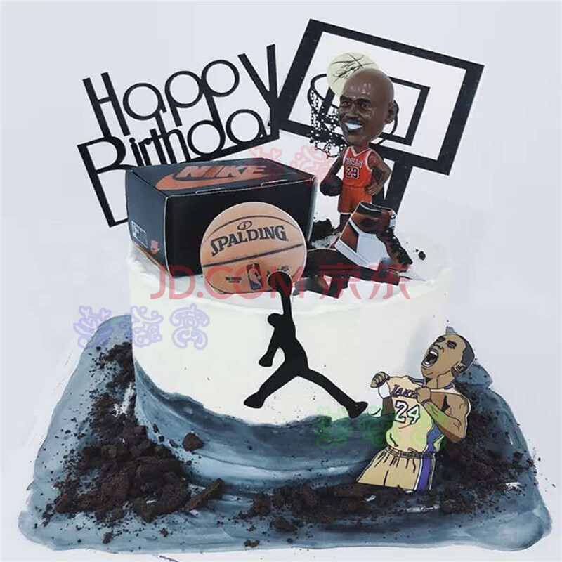 网红篮球生日蛋糕同城nba球星科比库里男士男孩aj球鞋盒蛋糕全国配送