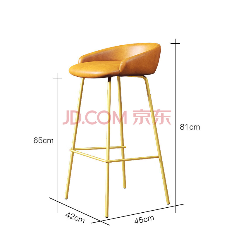 吧台凳 家用北欧轻奢吧台椅家用现代简约高脚椅铁艺休闲酒吧前台咖啡