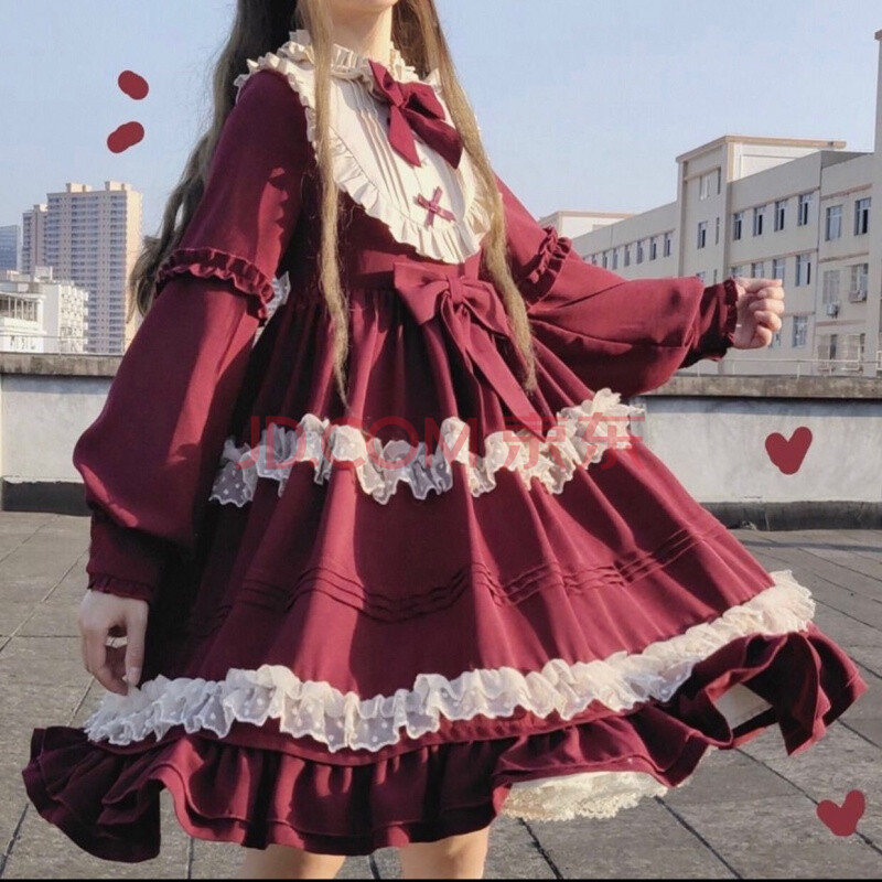 洛丽塔萝莉塔lolita裙子全套2021新款冬季长款日常op长袖公主裙连衣裙
