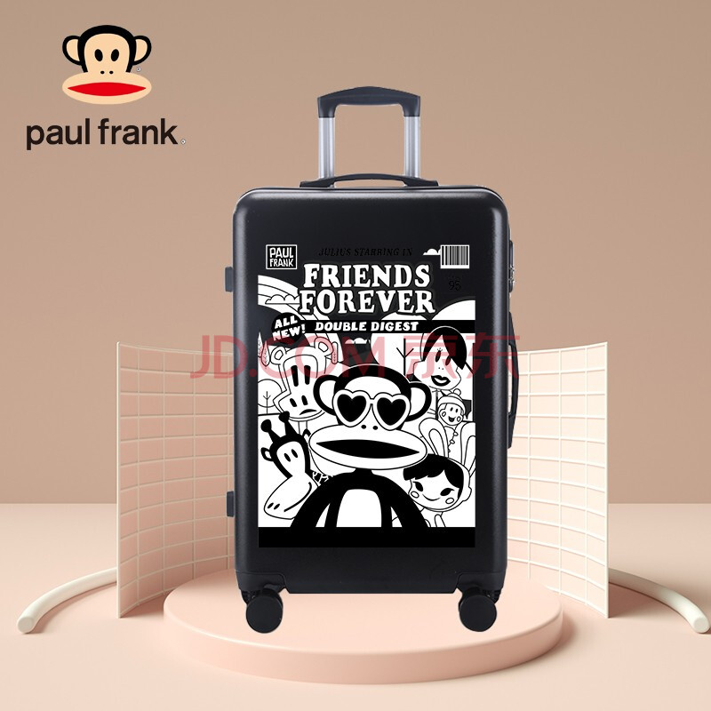 大嘴猴paulfrank万向轮行李箱女小型原创涂鸦印花箱子20英寸轻便拉杆