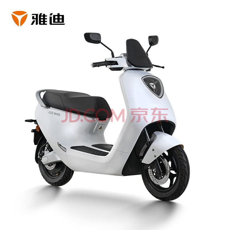 雅迪g6 60v锂电高端智能代步电动车 电动摩托车 白色(cbs刹车)