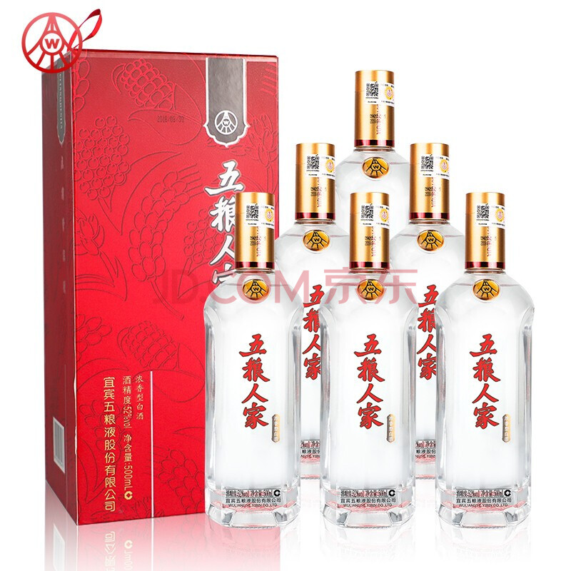 五粮液股份 五粮人家 婚宴喜酒 浓香型 高度白酒 送礼佳品 52度500ml*