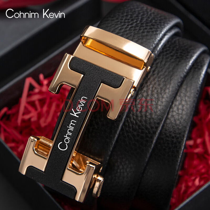 cohnimkevin品牌新款真皮男士皮带lv8字扣奢侈品自动扣裤腰带非爱马仕